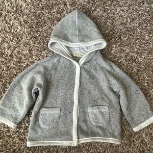 Paigelauren Gray and White Comfy Hoodie Sweatshirt | Size 9-12 Months